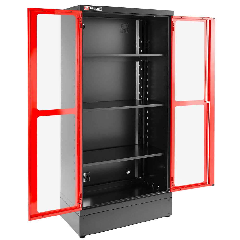 JLS3 STORAGE CABINET H 2M 2 GLAZED DOORS L1000MM RED JLS3 STORAGE CABINET H 2M 2 GLAZED DOORS L1000MM RED