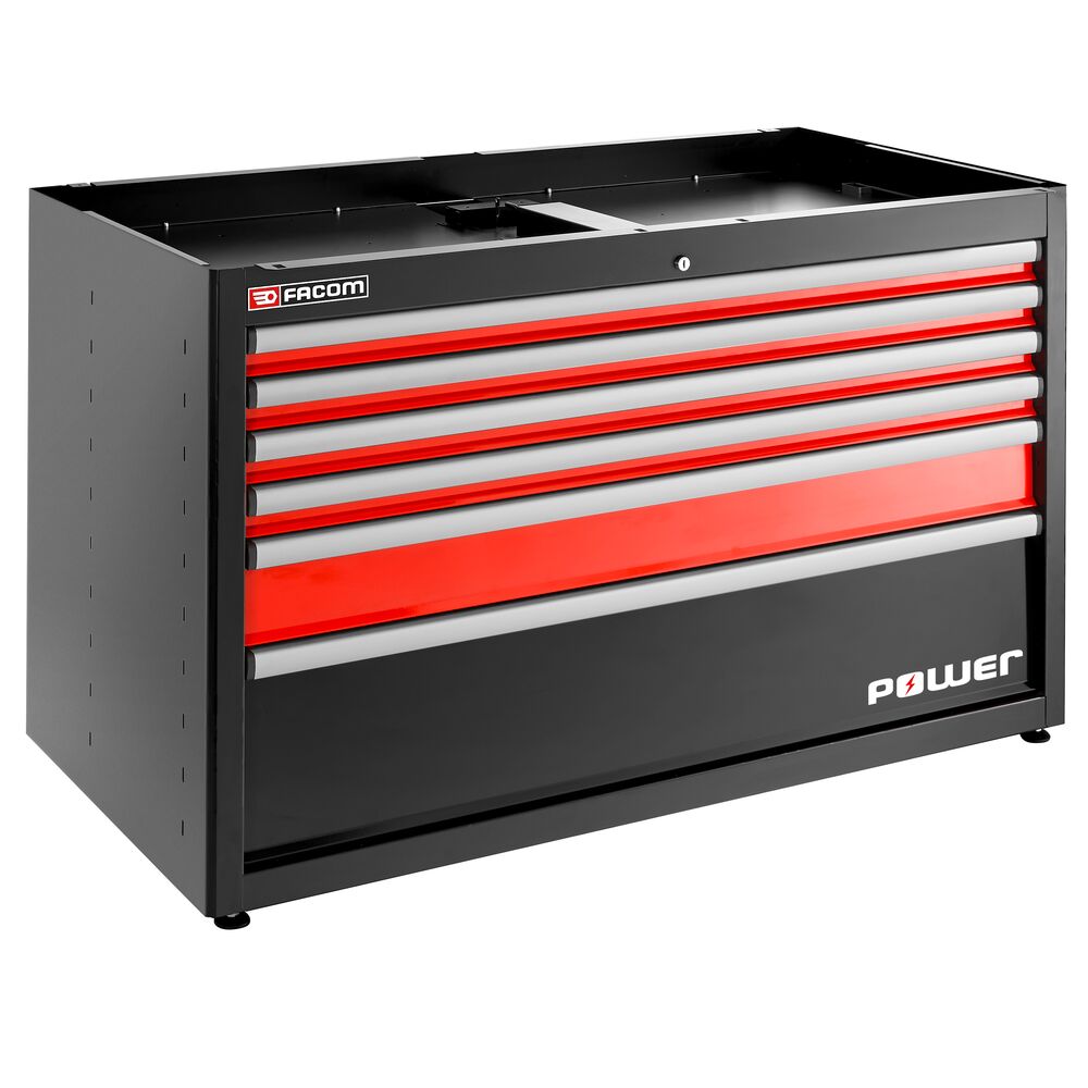 JLS3 DOUBLE BASE UNIT 6 DRAWERS WITH 1 POWER DRAWER RED JLS3 DOUBLE BASE UNIT 6 DRAWERS WITH 1 POWER DRAWER RED