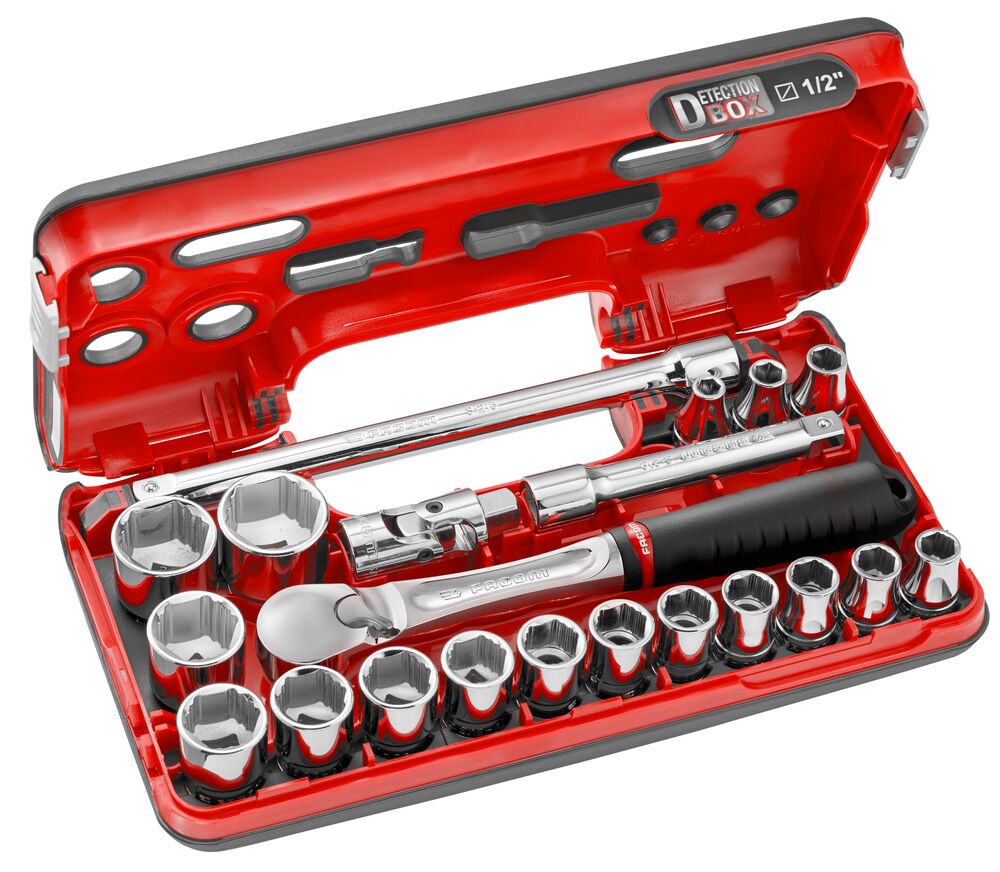 ½’’ OGV® GRIP 6-point socket set - 21 tools ½’’ OGV® GRIP 6-point socket set - 21 tools